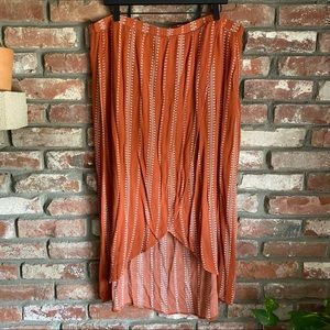 Rue21 High-Low Midi Skirt Tulip Hem Striped